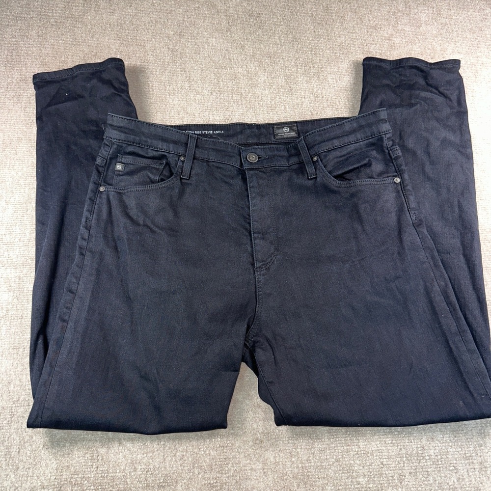 AG Adriano Goldschmied The High Rise Stevie Ankle Black Jeans 32R REV1556-ODB